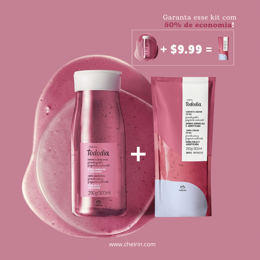 TODODIA AMORA VERMELHA E JABUTICABA Sabonete Líquido Kit (pote + refil)