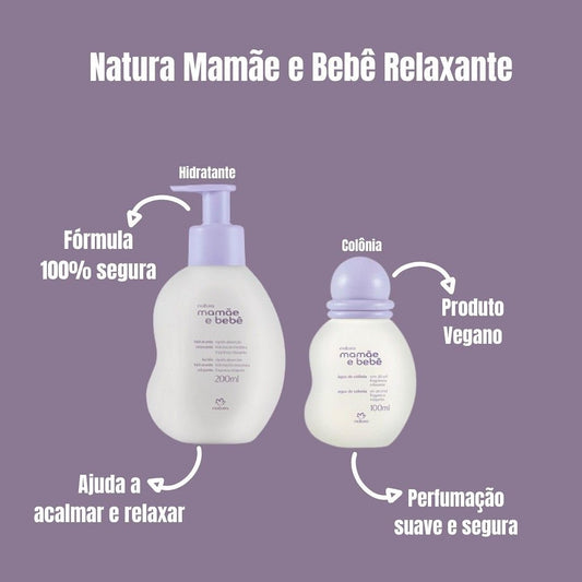 MAMÃE E BEBE KIT Relaxante Colônia 100ml + Hidratante 200ml
