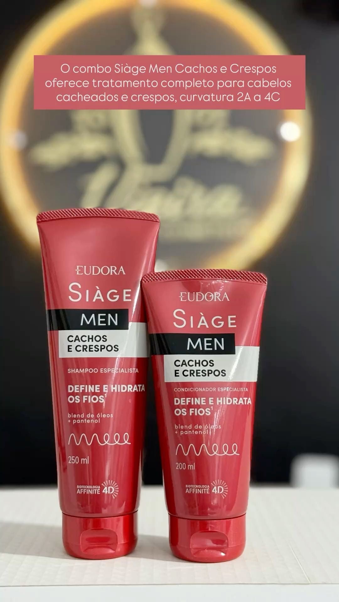 SIAGE MEN CACHOS E CRESPOS Kit Shampoo e Condicionador