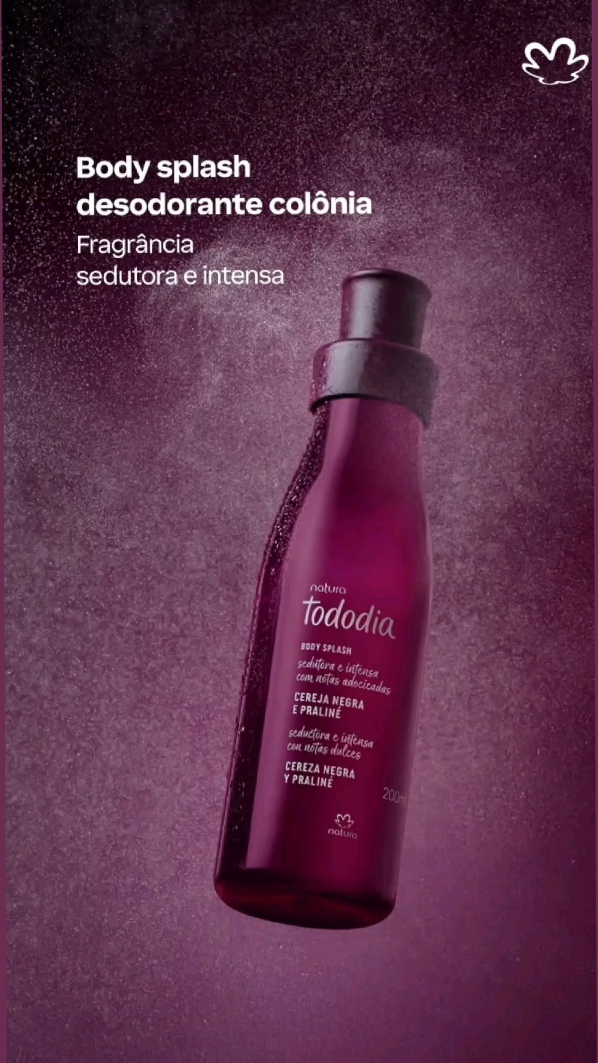 TODODIA BLACK CHERRY AND PRALINE Body Splash 200ML