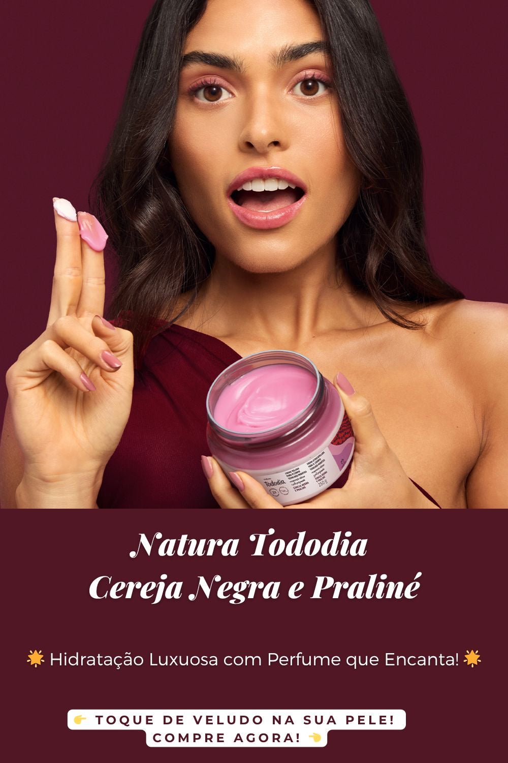 TODODIA BLACK CHERRY AND PRALINE Velvet Cream 250g