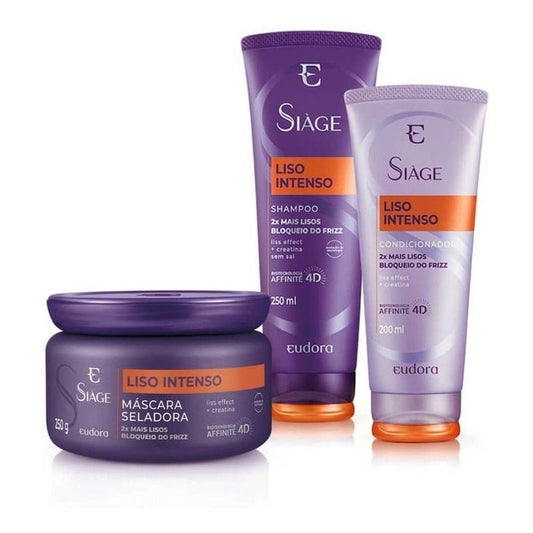 SIAGE LISO INTENSO Kit Shampoo + Condicionador + Mascara