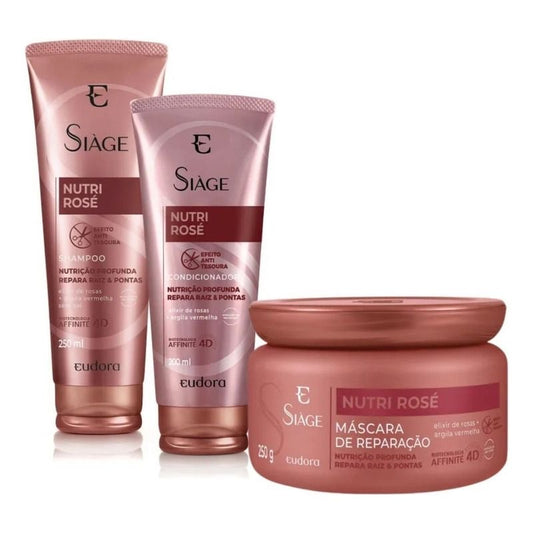 SIAGE NUTRI ROSE Kit Shampoo + Condicionador + Mascara