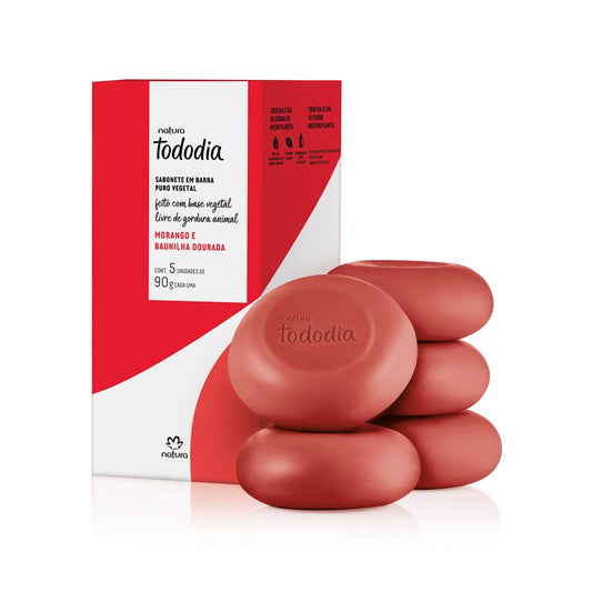 TODODIA MORANGO E BAUNILHA DOURADA Sabonete Corpo 5x90g