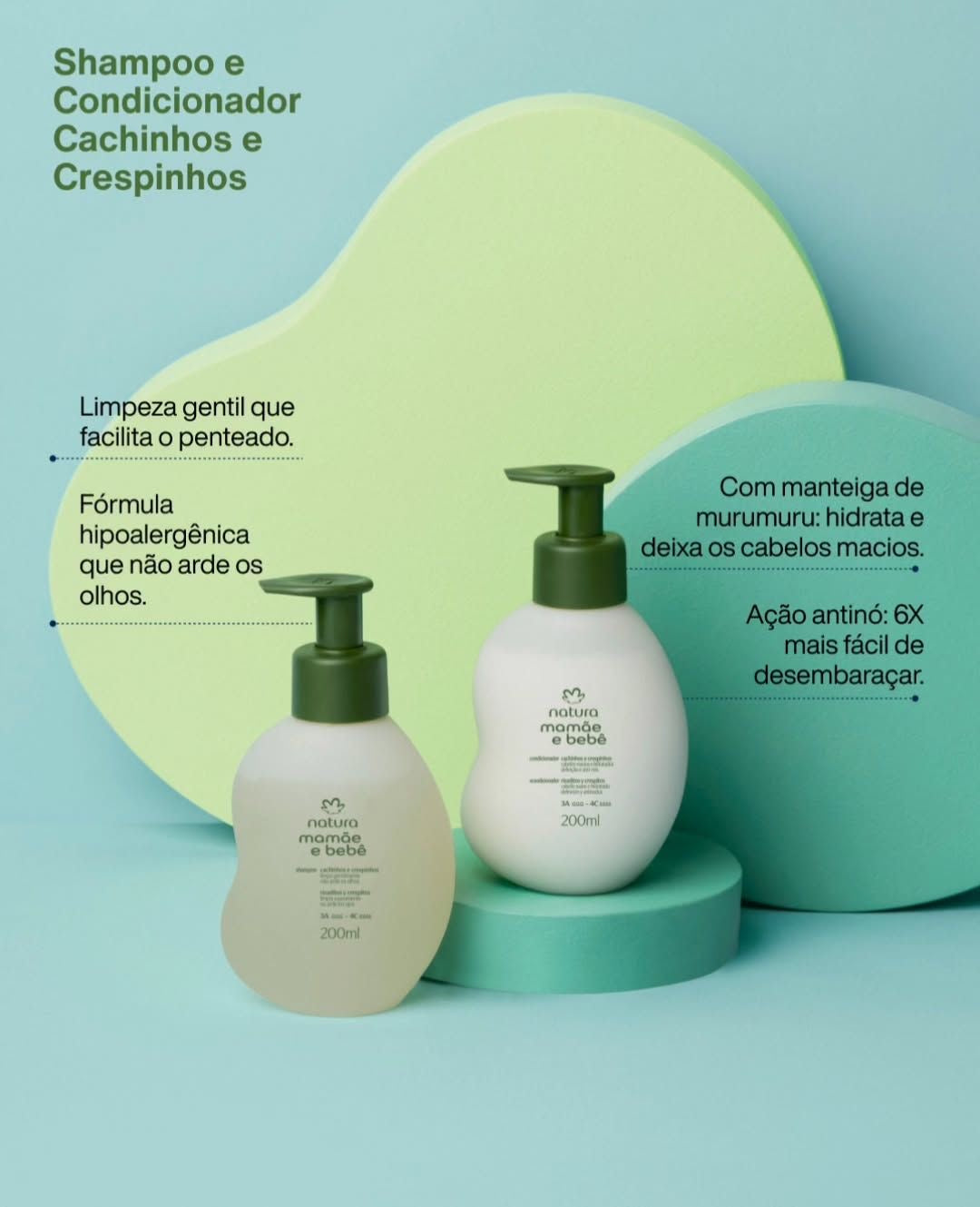 MAMÃE E BEBÊ Creme para Pentear Cachinhos e Crespinhos 125ml