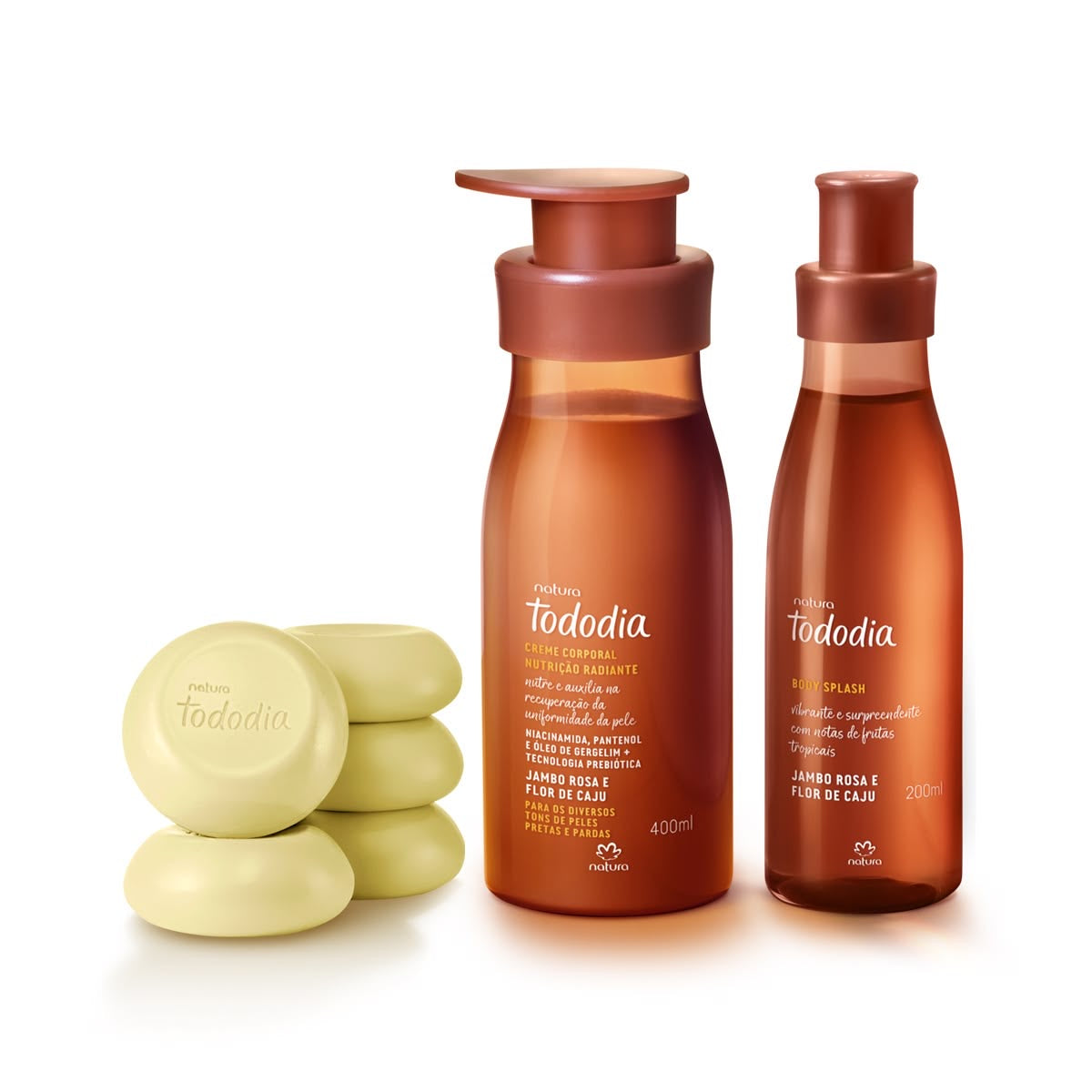 TODODIA PINK JAMBO AND CASHEW FLOWER Body Cream 400ml + Body Splash 200ml + Body Soap 5x90g