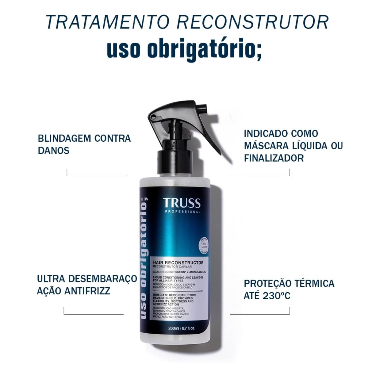 TRUSS Uso Obrigatório: Leave-In e Condicionador Liquido 260ml