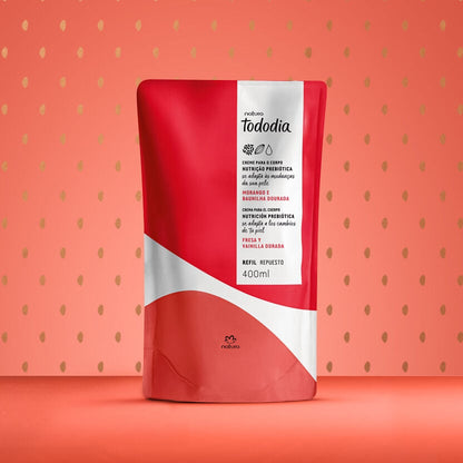 TODODIA MORANGO E BAUNILHA DOURADA Refil Creme Corporal 400ml