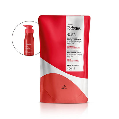 TODODIA MORANGO E BAUNILHA DOURADA Refil Creme Corporal 400ml
