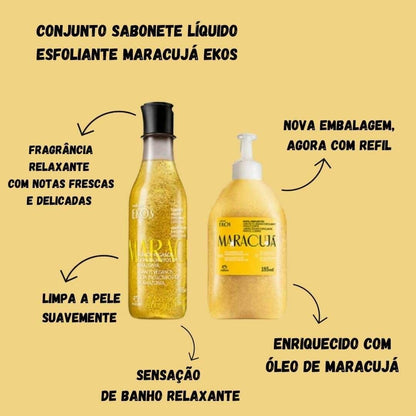 EKOS MARACUJÁ Exfoliating Liquid Soap 185ml + Refill 185ml