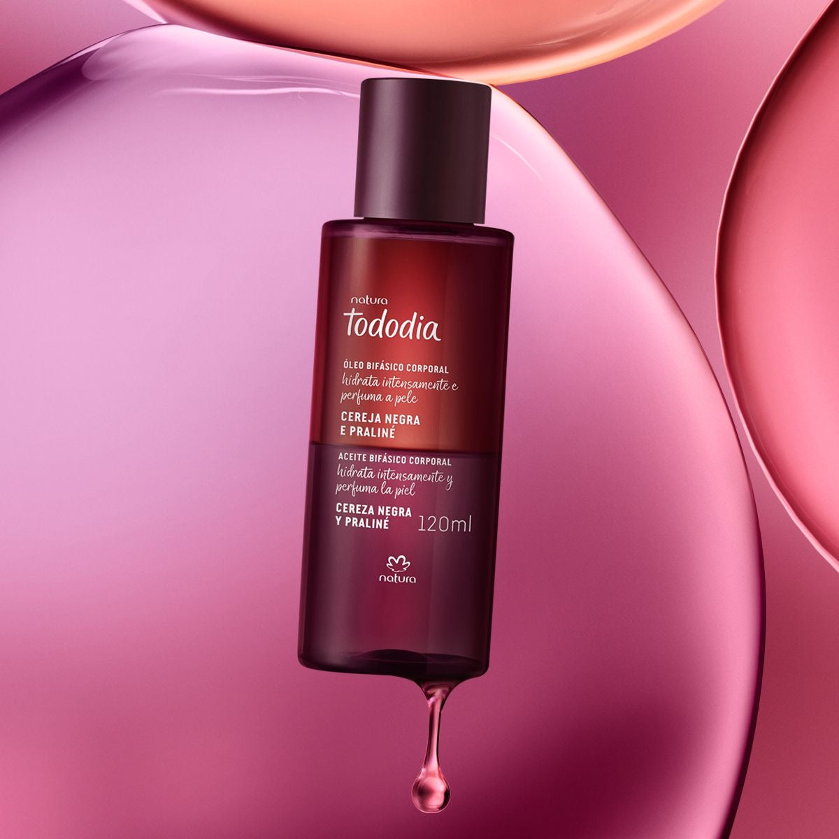 CEREJA NEGRA E PRALINÉ Óleo Bifásico Corporal 120ml