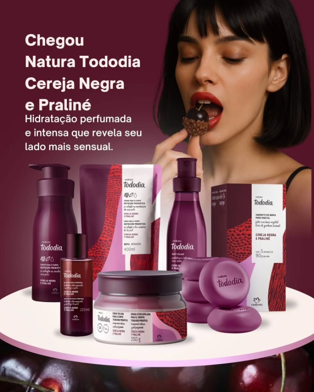CEREJA NEGRA E PRALINÉ Óleo Bifásico Corporal 120ml