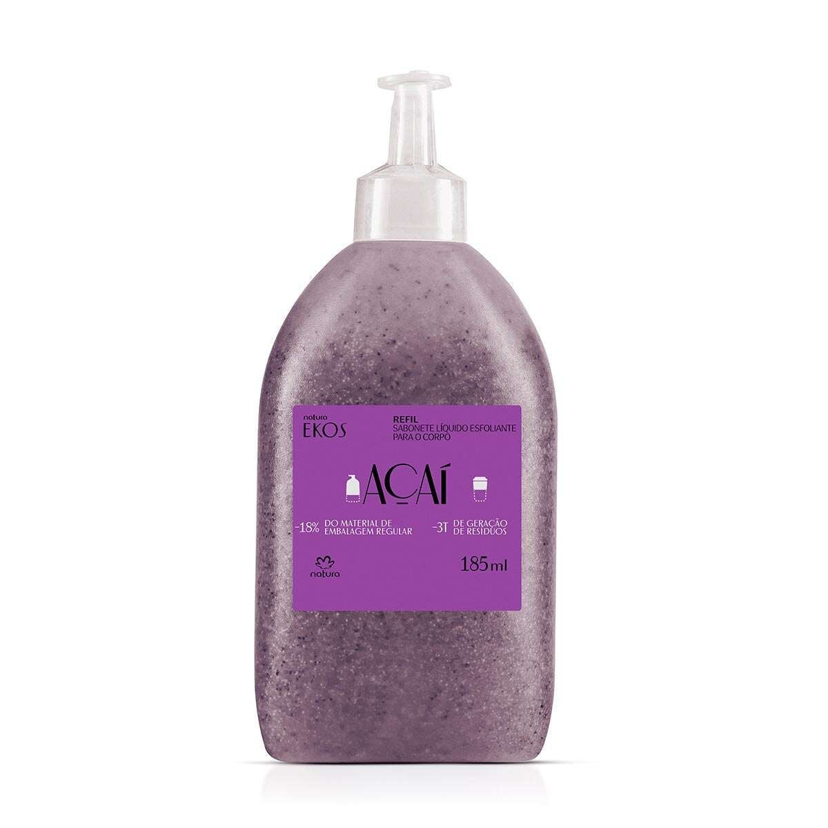 EKOS AÇAI Sabonete Líquido Esfoliante 185ml + Refil 185ml
