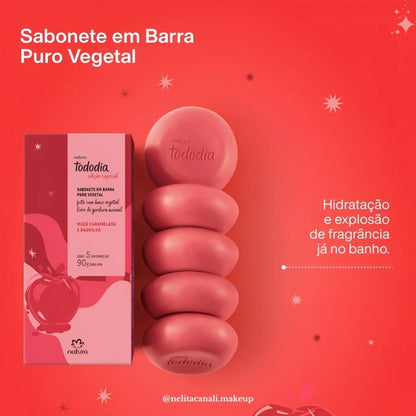 TODODIA MAÇÃ CARAMELADA E BAUNILHA Creme corporal 400ml + Sabonete Corpo 5x90g