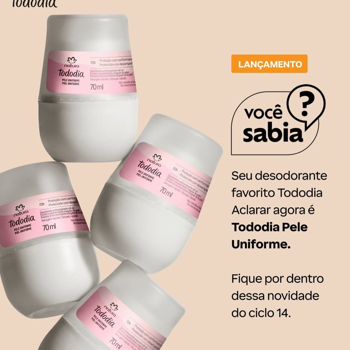 TODODIA PELE UNIFORME (Aclarar) Desodorante Roll-on 70ml