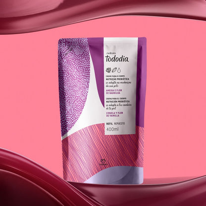 TODODIA AMEIXA E FLOR DE BAUNILHA Refil Creme Corporal 400ml
