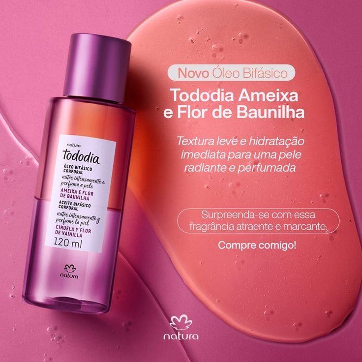 TODODIA AMEIXA E FLOR DE BAUNILHA Óleo Bifásico Corporal 120ml