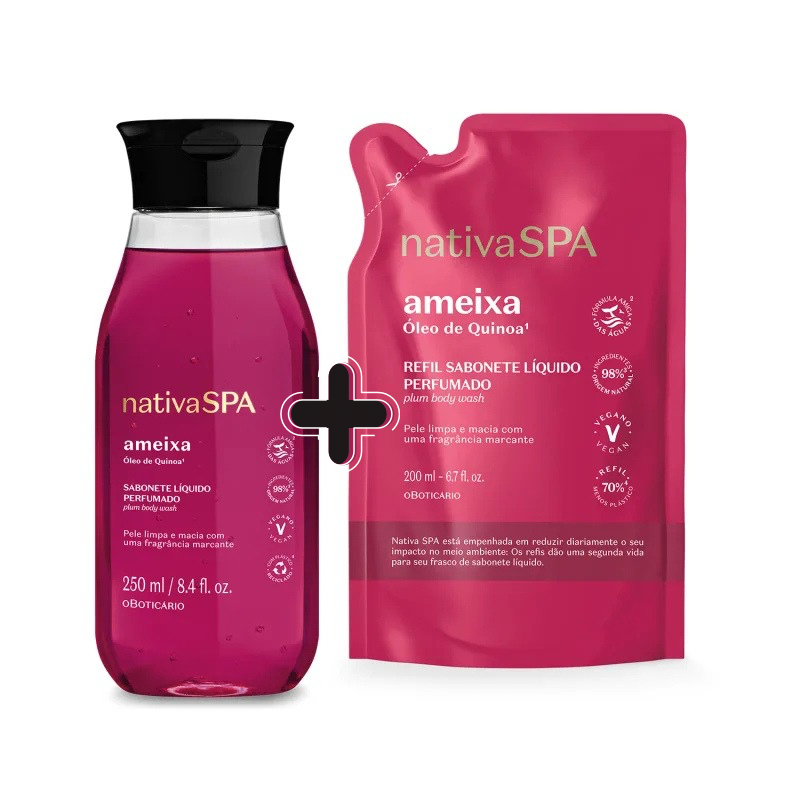 NATIVASPA PLUM Liquid Soap 250ml + Refill 200ml