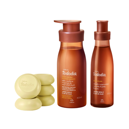 TODODIA PINK JAMBO AND CASHEW FLOWER Body Cream 400ml + Body Splash 200ml + Body Soap 5x90g