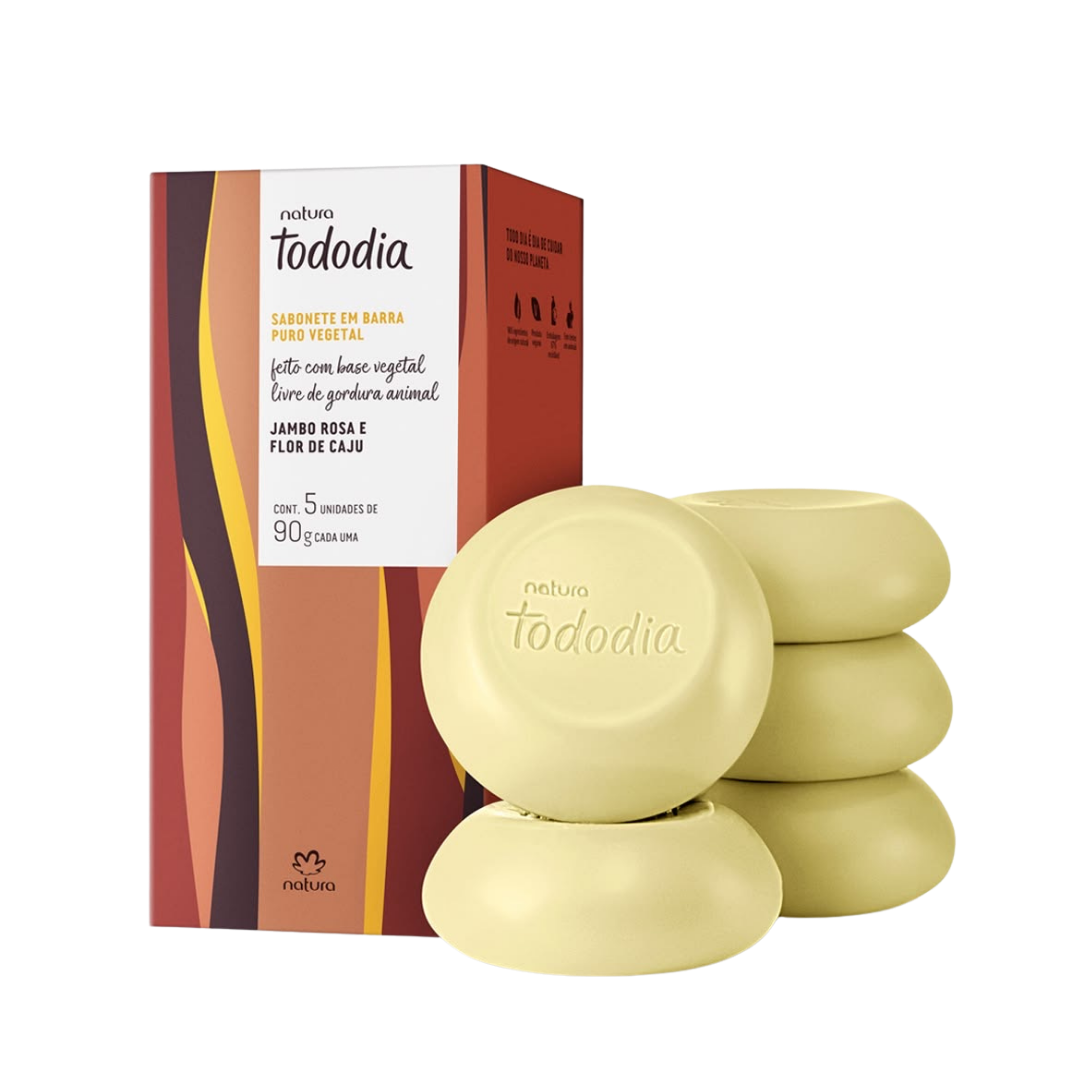 TODODIA JAMBO ROSA E FLOR DE CAJU Sabonete Corpo 5x90g