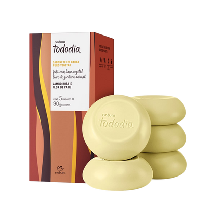 TODODIA JAMBO ROSA E FLOR DE CAJU Sabonete Corpo 5x90g