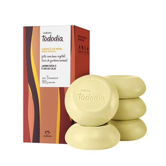 TODODIA JAMBO ROSA E FLOR DE CAJU Sabonete Corpo 5x90g