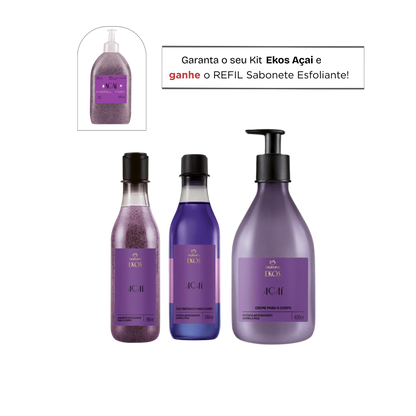 EKOS AÇAI Kit banho completo + BRINDE Refil