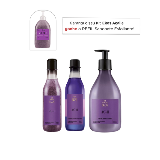 EKOS AÇAI Kit banho completo + BRINDE Refil