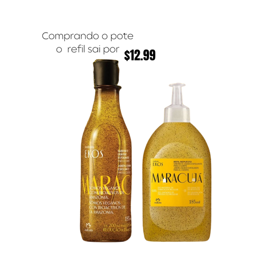 EKOS MARACUJÁ Exfoliating Liquid Soap 185ml + Refill 185ml