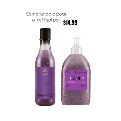 EKOS AÇAI Sabonete Líquido Esfoliante 185ml + Refil 185ml