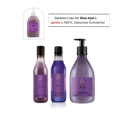 EKOS AÇAI Kit banho completo + BRINDE Refil