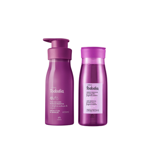 TODODIA AMEIXA E FLOR DE BAUNILHA Kit Creme Corporal + Sabonete liquido em gel