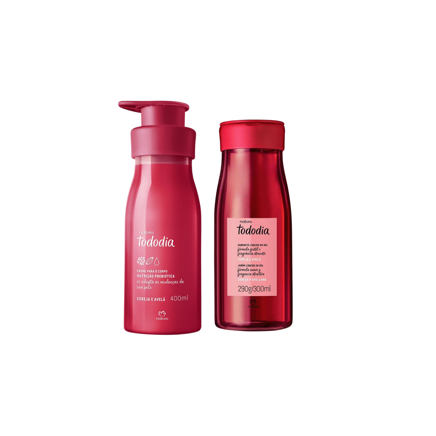 TODODIA CEREJA E AVELÃ Kit Creme Corporal + Sabonete liquido em gel