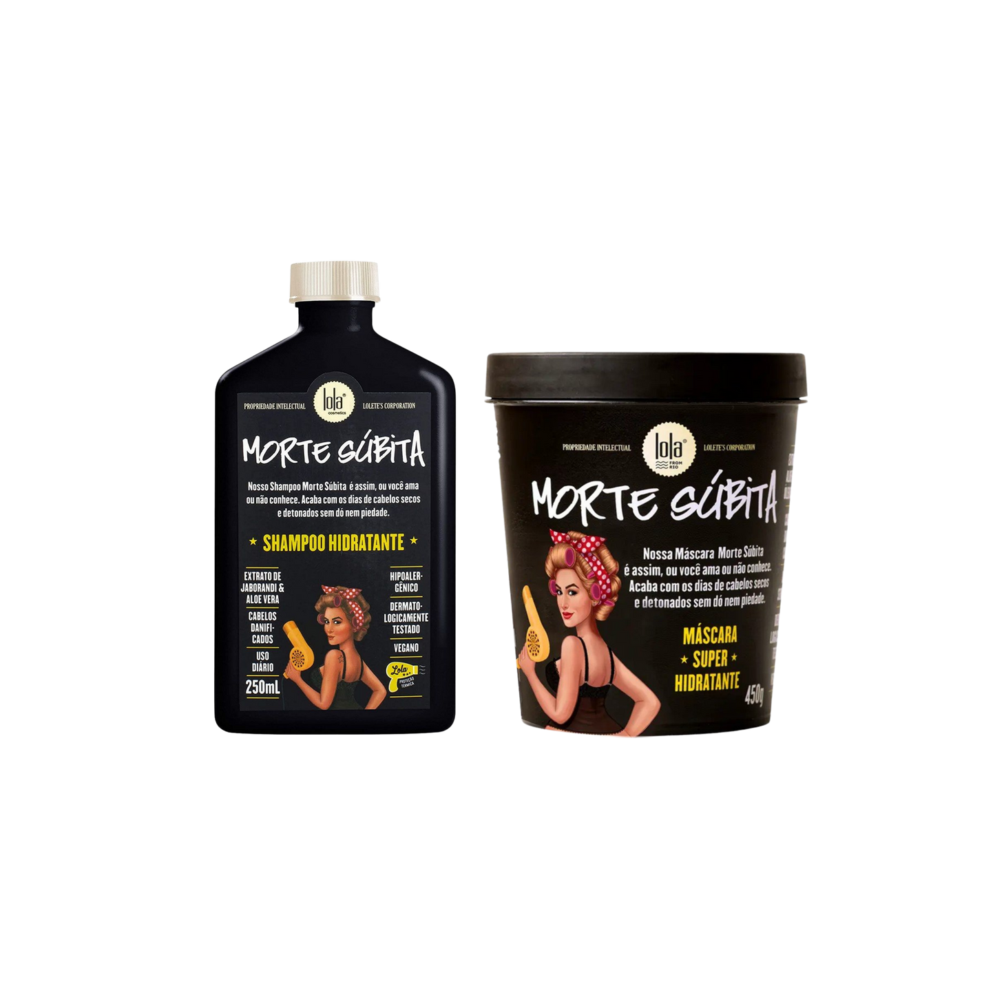 LOLA MORTE SÚBITA Kit: Shampoo Hidratante 250ml + Máscara 450g