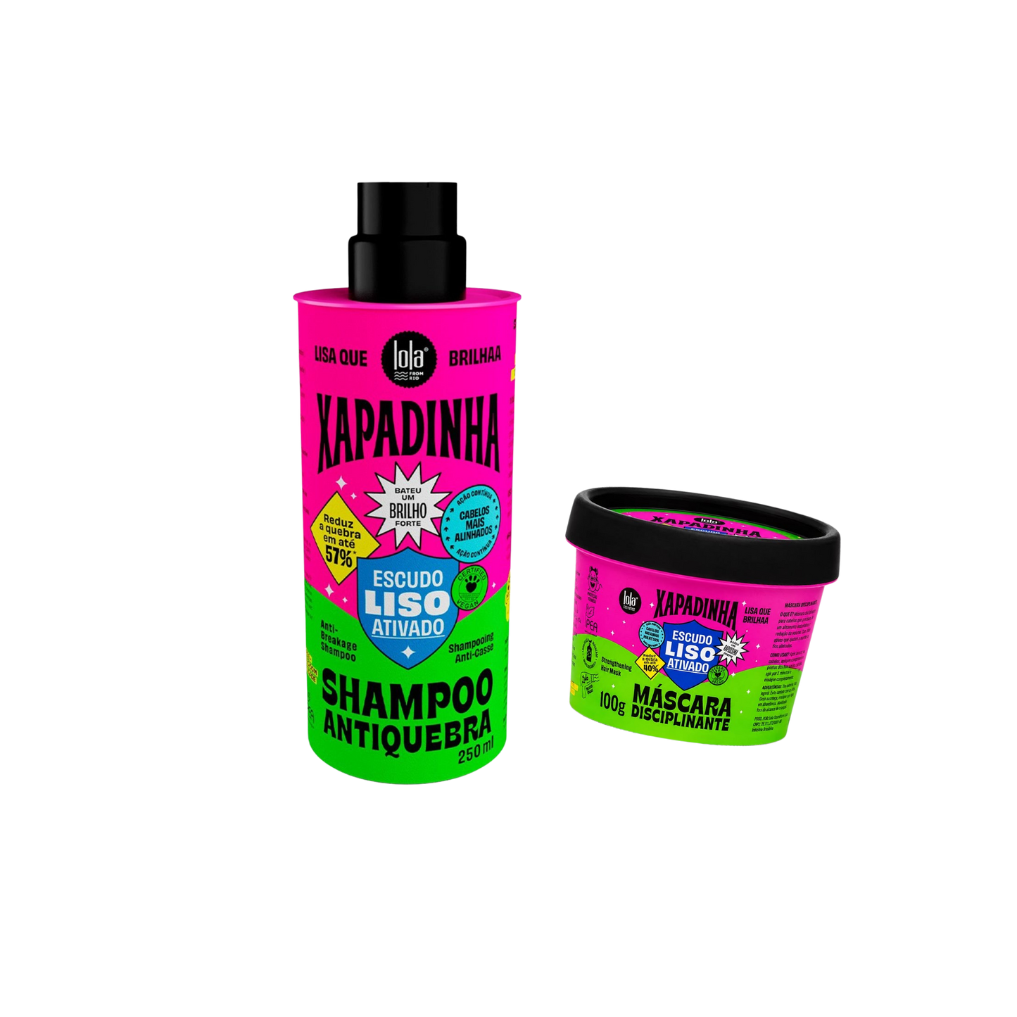 LOLA XAPADINHA Kit: Anti-Breakage Shampoo 250ml + Disciplining Mask 100g