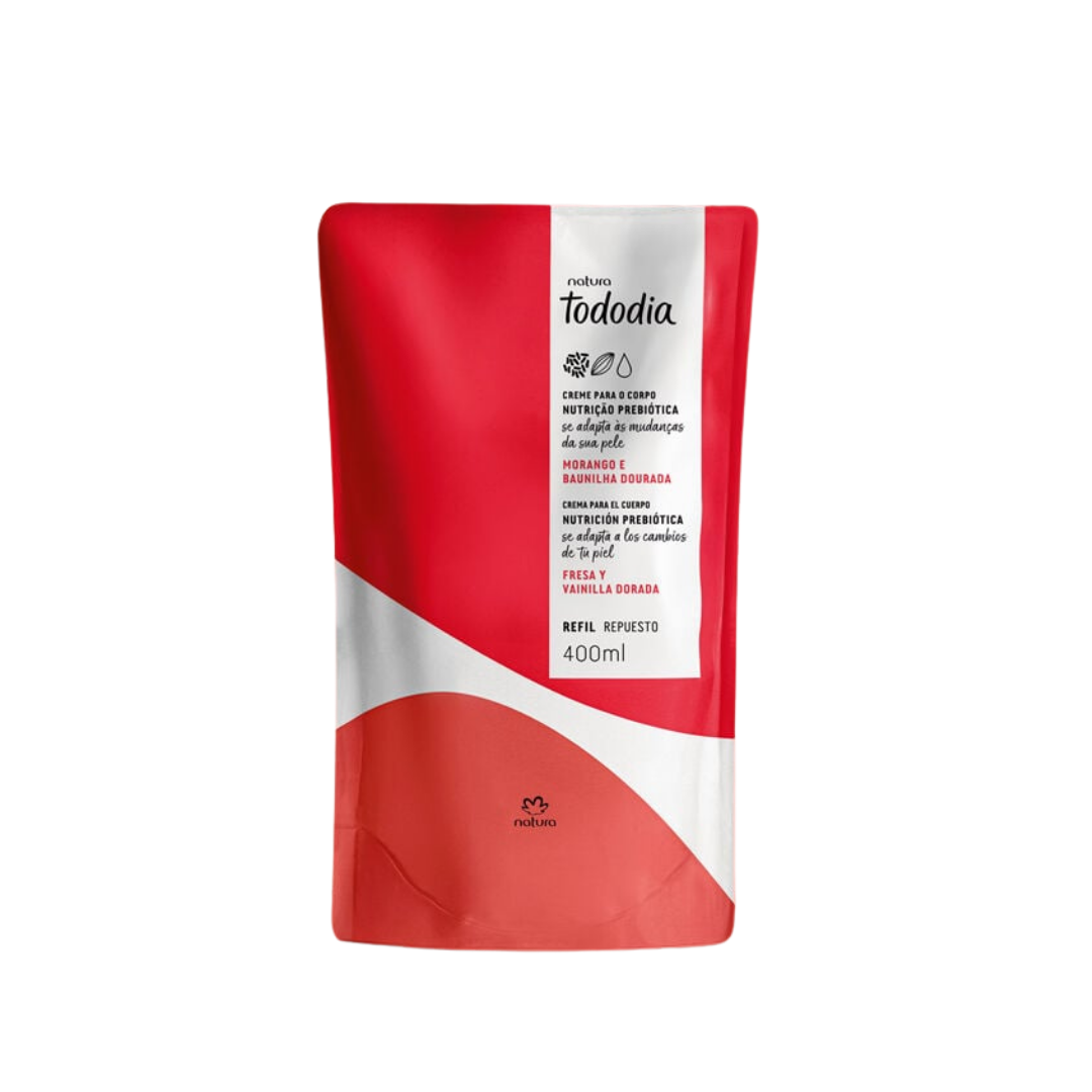 TODODIA MORANGO E BAUNILHA DOURADA Refil Creme Corporal 400ml