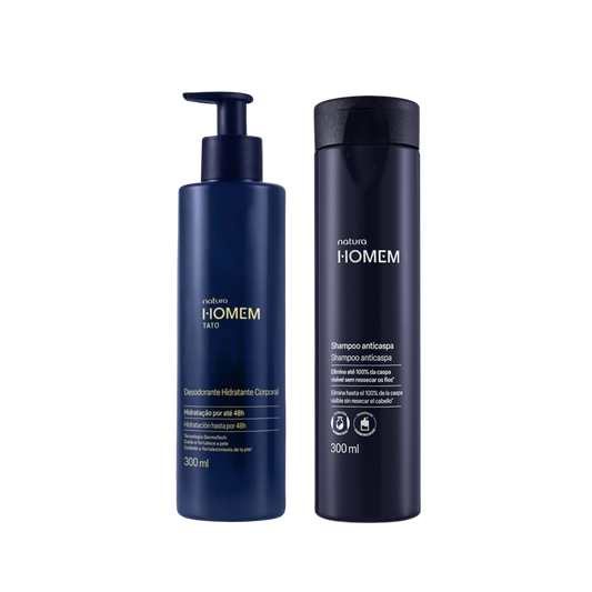 HOMEM Kit Creme Corporal + Shampoo Anticaspa